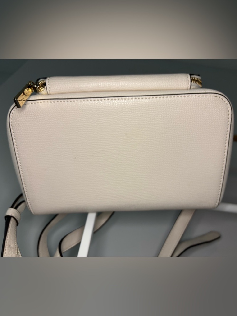 kate spade Cream Pebbled Leather Backpack with Front Pocket - Picture 8 of 16